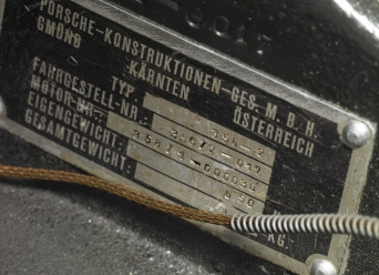 1949 Porsche 356-2 Gmund Coupe serial number badge