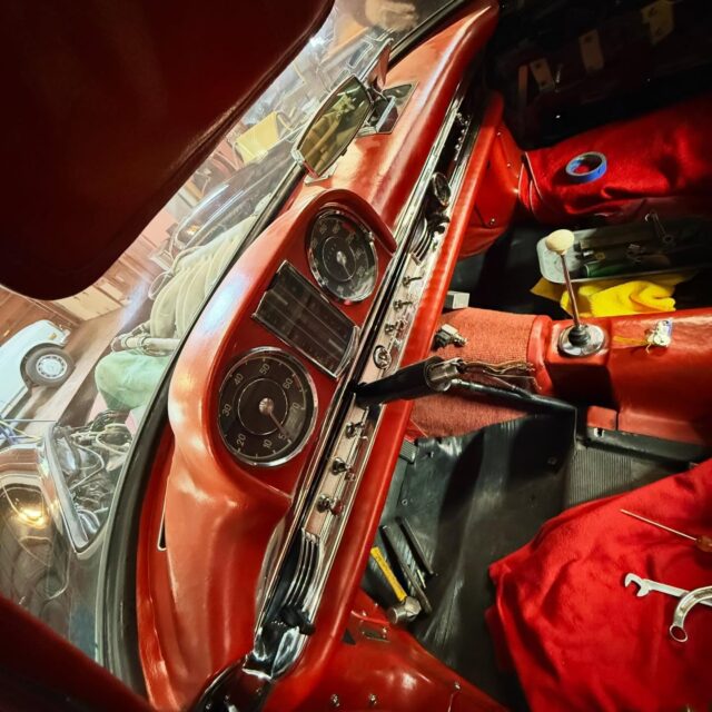Saga of the last 300SL sold by MB. Coming back together. Per photo descriptions. 1.) Tools and tape. 2.) Doug is upside down. 3.) Maestro fits, Doug sits…upside down still. 4.) Eurolamps in. 5.) Grille secure. 6.) Absolute legends being legends. 7.) Hard top surveying. 8.) Dash as-delivered black. 9.) Brass corrections. 10.) No steering…yet. Stay tuned🤨

#thelastone 
#blackpaint 
#300sl 
#roadster 
#mercedeslovers