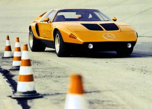 From 1969 all the way up to 1991, Mercedes toyed around with the idea of a mid-engine supercar, and it took the form of the gorgeous, fiberglass-bodied C111.